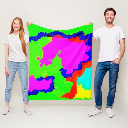 Farbenfrohe Kunst Multicolor Abstrakt Splash 2020 Fleecedecke (Beispiel)