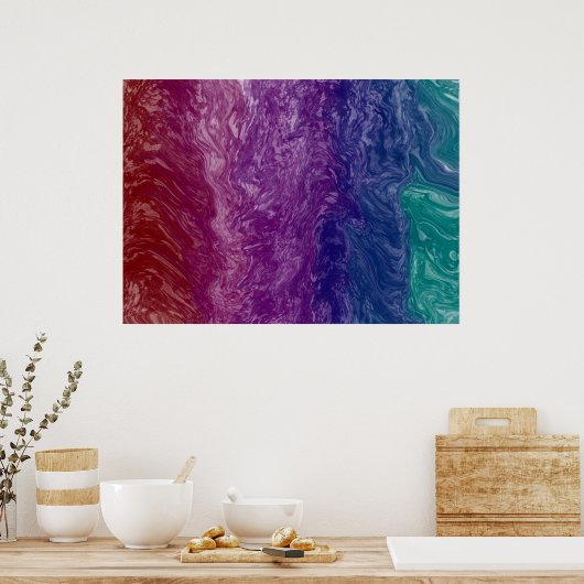 Farbenfrohe Kunst Poster (Küche)