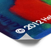 Farbenfrohe Kunstdrucke: Sitzende weibliche Abbild Poster (Ecke)