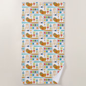 Farbenfrohe Kunstgegenstände - lustiges Malmuster Strandtuch (Vorderseite)