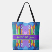 Farbenfrohe Kunstgegenstände, Personalisierte Tote Tasche (Rückseite)
