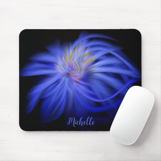 Farbenfrohe Kunsthandwerk Blaues Schwarzes Abstrak Mousepad (Mit Mouse)