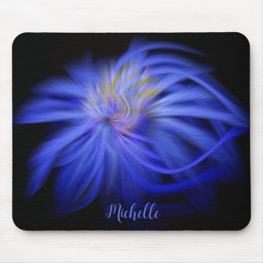 Farbenfrohe Kunsthandwerk Blaues Schwarzes Abstrak Mousepad (Vorne)