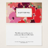 Farbenfrohe Kunsthandwerkskarte mit floraler Gold- (Vorne & Hinten)