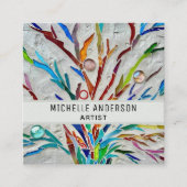 Farbenfrohe Künstler Quadratische Visitenkarte (Vorderseite)