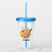 Farbenfrohe Künstlerin Paint Acryltrinkbecher (Vorderseite)