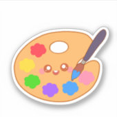 Farbenfrohe Künstlerin Paint Aufkleber (Vorderseite)