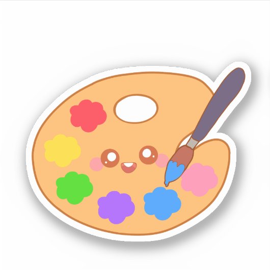 Farbenfrohe Künstlerin Paint Aufkleber (Vorderseite)