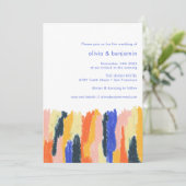 Farbenfrohe Künstlerische Abstrakte Kunst Einzigar Einladung (Stehend Vorderseite)