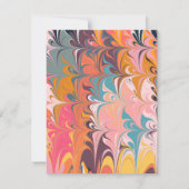 Farbenfrohe Künstlerische Abstrakte Marmorkonstruk Mitteilungskarte (Rückseite)