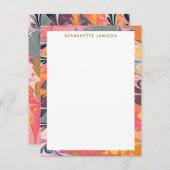 Farbenfrohe Künstlerische Abstrakte Marmorkonstruk Mitteilungskarte (Vorne/Hinten)