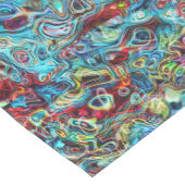 Farbenfrohe künstlerische Abstrakte Retro Cool Wav Mittelgroßer Tischläufer (Ecke)