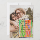 Farbenfrohe Künstlerische Aquarellmalerei Hochzeit Einladung (Vorderseite)