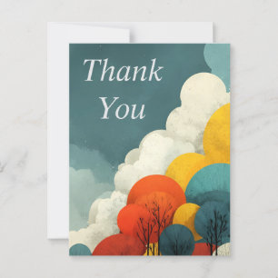 Farbenfrohe künstlerische Bäume auf Blue Danke-Car Postkarte