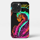 Farbenfrohe künstlerische Cheetah iPhone Hülle (Rückseite)