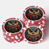 Farbenfrohe künstlerische Eule Pokerchips (Stapel)
