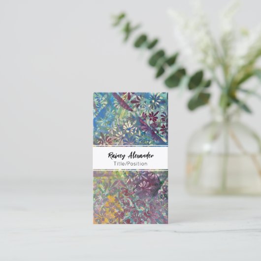 Farbenfrohe künstlerische Funky Abstrakte Farbmust Visitenkarte (Stehend Vorderseite)