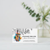 Farbenfrohe künstlerische Gitarre | Musikalische H Visitenkarte (Stehend Vorderseite)