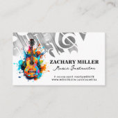 Farbenfrohe künstlerische Gitarre | Musikalische H Visitenkarte (Vorderseite)