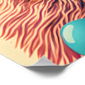 Farbenfrohe künstlerische Kitty Cat Illustration Poster (Ecke)