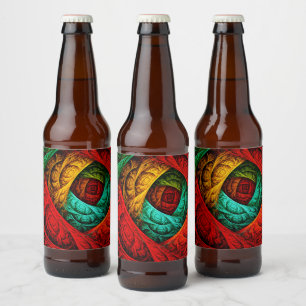 Farbenfrohe künstlerische Moderne Abstrakte Kunst  Bierflaschenetikett