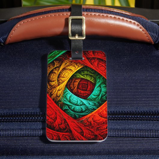 Farbenfrohe künstlerische Moderne Abstrakte Kunst Gepäckanhänger (Vorderseite Insitu 2)