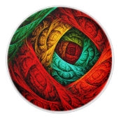 Farbenfrohe künstlerische Moderne Abstrakte Kunst Keramikknauf (Vorderseite)