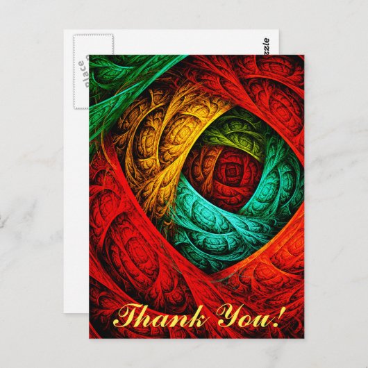 Farbenfrohe künstlerische Moderne Abstrakte Kunst Postkarte (Vorne/Hinten)