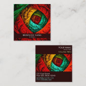 Farbenfrohe künstlerische Moderne Abstrakte Kunst Quadratische Visitenkarte (Vorne/Hinten)