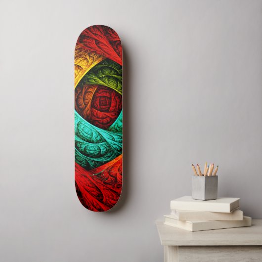 Farbenfrohe künstlerische Moderne Abstrakte Kunst  Skateboard (Wandkunst)