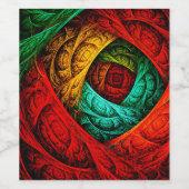 Farbenfrohe künstlerische Moderne Abstrakte Kunst Weinetikett (Einzelnes Label)