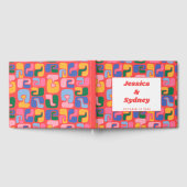 Farbenfrohe Künstlerische Moderne Abstrakte Rote F Gästebuch (Voll)