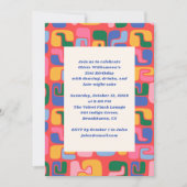 Farbenfrohe Künstlerische Moderne Rote Formen Gebu Einladung (Vorderseite)