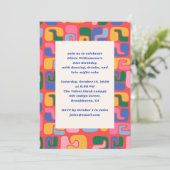 Farbenfrohe Künstlerische Moderne Rote Formen Gebu Einladung (Stehend Vorderseite)