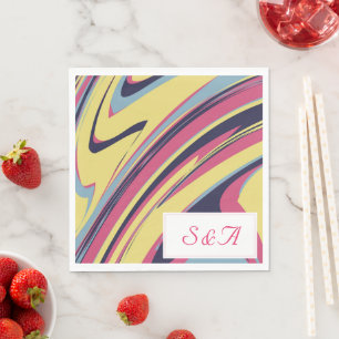 Farbenfrohe Künstlerische Moderne Swirt Abstrakte Serviette