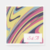 Farbenfrohe Künstlerische Moderne Swirt Abstrakte  Serviette (Vorderseite)