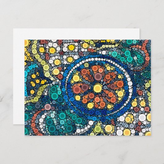 farbenfrohe künstlerische Postkarte Südwesttöpferi (Vorne/Hinten)