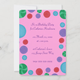 Farbenfrohe künstlerische Punkte Geburtstagsfeier Einladung