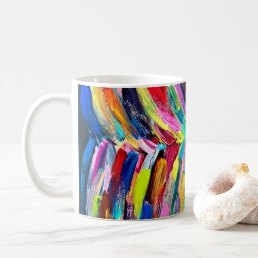 Farbenfrohe Künstlerpalette   Kaffeetasse (Mit Donut)