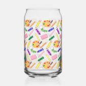 Farbenfrohe Kunstmaterialien Dosenglas (Vorderseite)