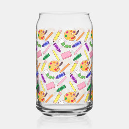 Farbenfrohe Kunstmaterialien Dosenglas