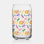 Farbenfrohe Kunstmaterialien Dosenglas (Rückseite)