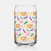 Farbenfrohe Kunstmaterialien Dosenglas (Links)