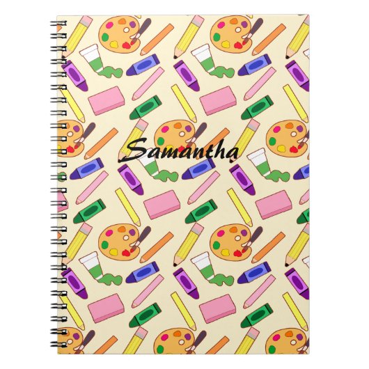 Farbenfrohe Kunstmaterialien Notizblock (Vorderseite)