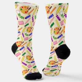Farbenfrohe Kunstmaterialien Socken