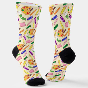 Farbenfrohe Kunstmaterialien Socken