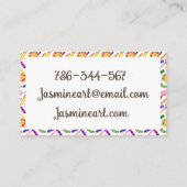 Farbenfrohe Kunstmaterialien Visitenkarte (Rückseite)