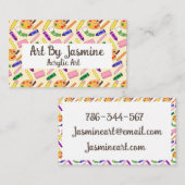 Farbenfrohe Kunstmaterialien Visitenkarte (Vorne/Hinten)