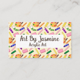 Farbenfrohe Kunstmaterialien Visitenkarte