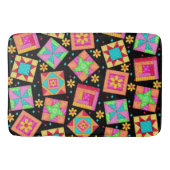 Farbenfrohe Kunstpatchwork Blocks Black Badematte (Vorderseite)